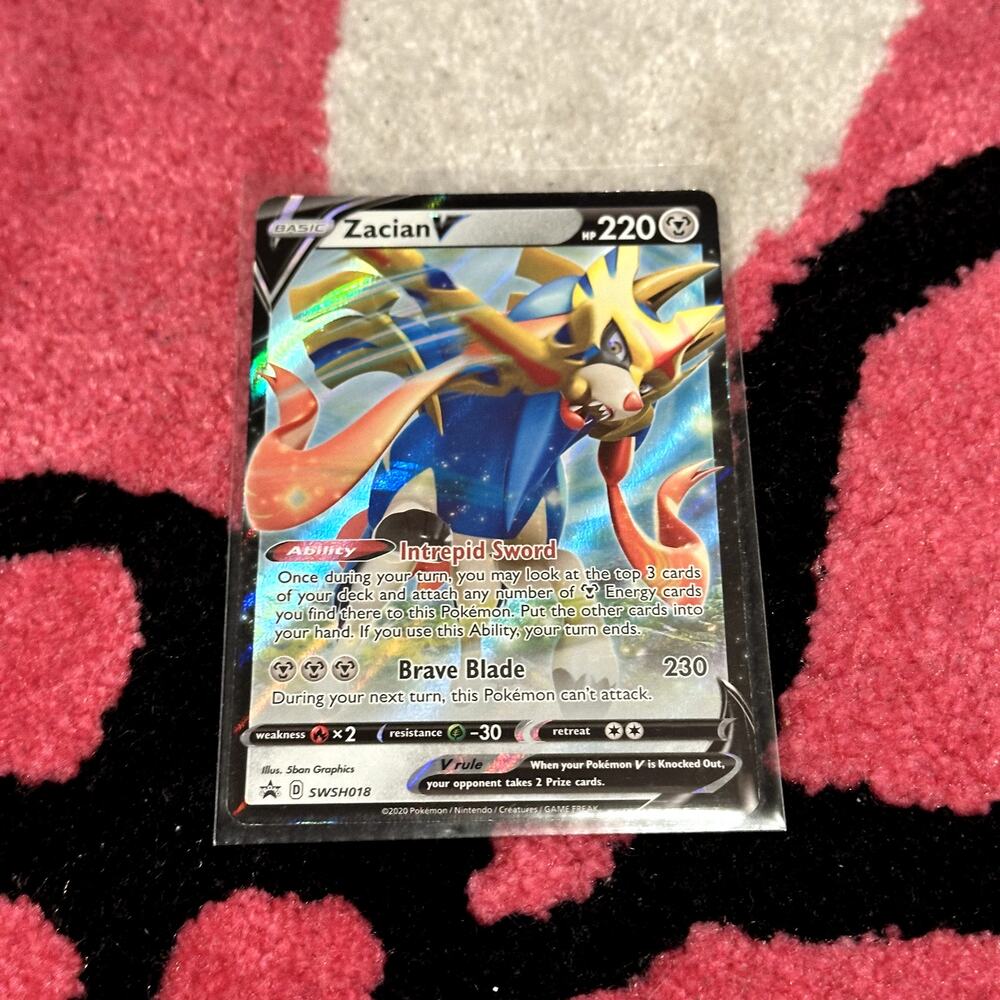 Zacian V #SWSH018 – Pokémon Promo – Full Art Holo – As Pictured